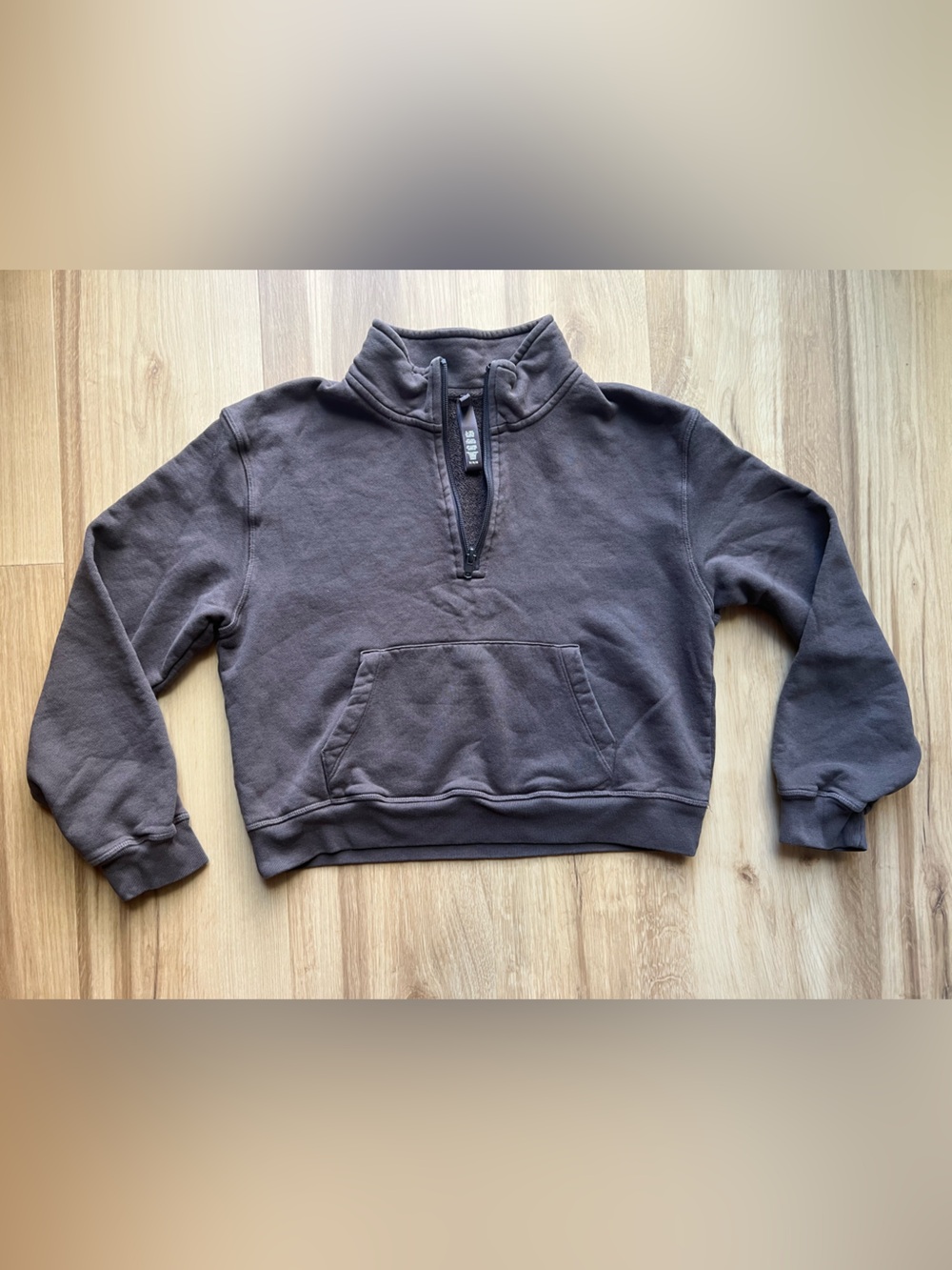 SKIMS Brown Half-Zip Pullover Top